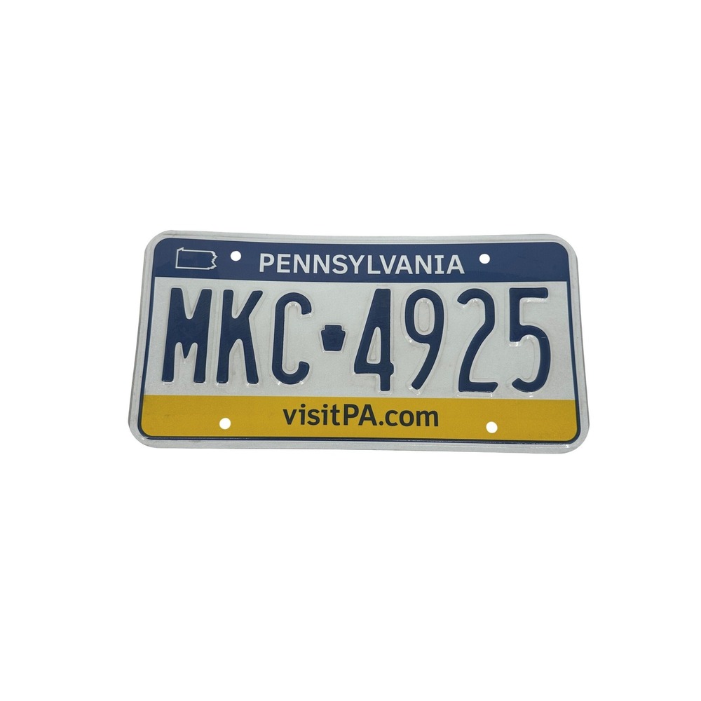 Pennsylvania License Plate Blue Yellow White Art Wall Decor Man Cave Collector